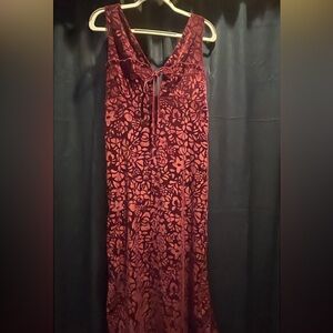 Anthropologie Red Floral Sleeveless Mini Dress XS
